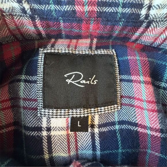 Rails Women's Plaid Dolman Sleeve Button-Up Flannel Shirt  L Cowgirl Western - Picture 9 of 14